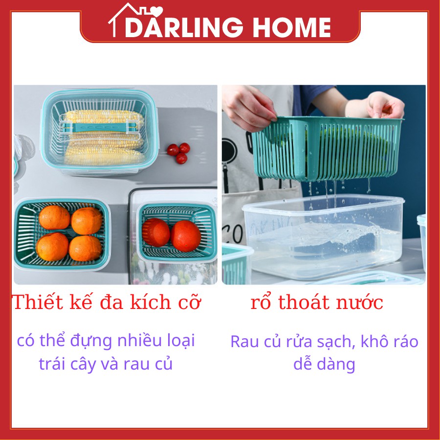 Hộp Bảo Quản Thực Phẩm Tủ Lạnh Set 5 Món, Hộp Đựng Thực Phẩm Đa Năng Darling Home