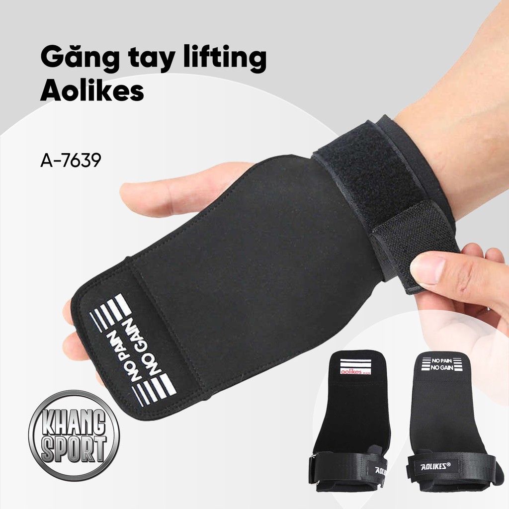 Găng tay Lifting, Hỗ Trợ Kéo Xà  Aolikes 7639 - Dây kéo lưng