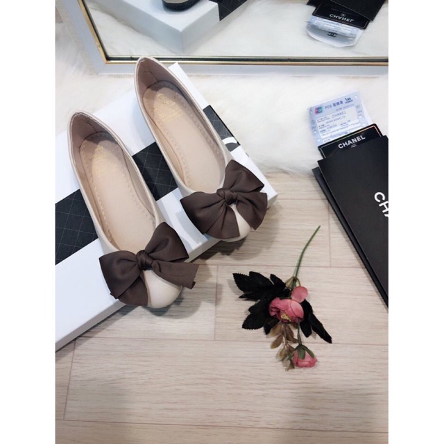 Giày Nữ Đế Bằng - Búp Bê Nơ Vải Siêu Xinh