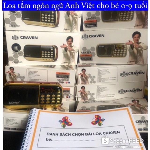 LOA CRAVEN 836S/853 KÈM THẺ NHỚ TẶNG FILE NGHE CÓ DANH SÁCH CHỌN BÀI
