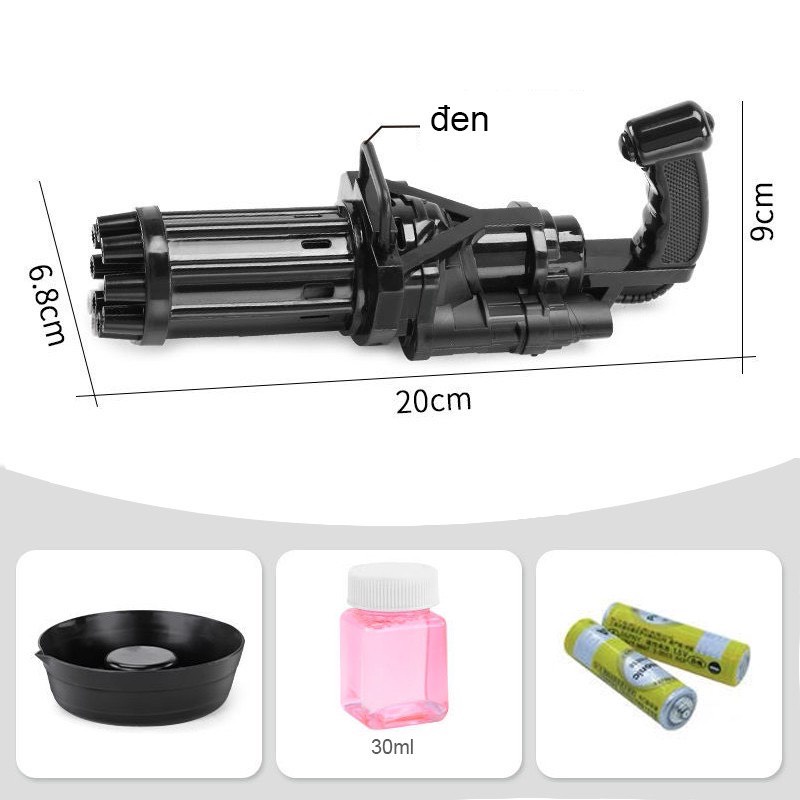 Súng Đồ Chơi Bắn Bong Bóng Xà Phòng 8 nòng siêu mạnh, đồ chơi ngoài trời cho bé an toàn không lo bẩn tay