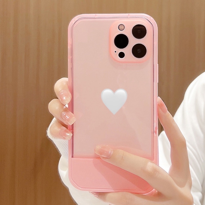 (SIÊU RẺ) Ốp lưng iphone có thanh đỡ trơn 3 màu đen trắng hồng 7plus/8/8plus/x/xr/xs/11/12/13/pro/max/plus/promax