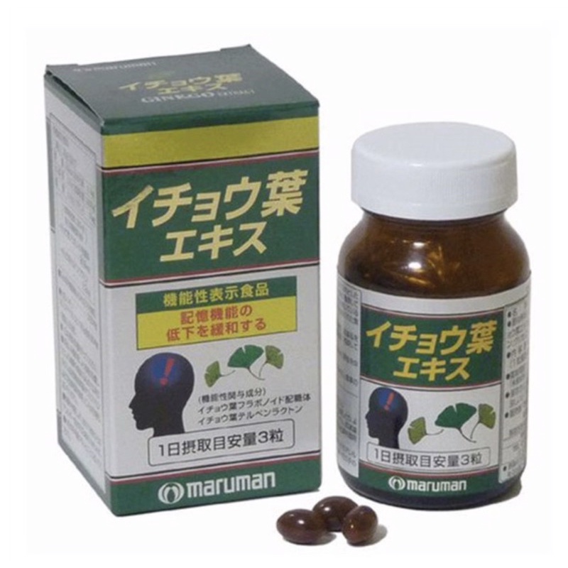 Viên uống bổ não, rối loạn tiền đình GINKGO BILOBA MARUMAN Nhật Bản 100 viên