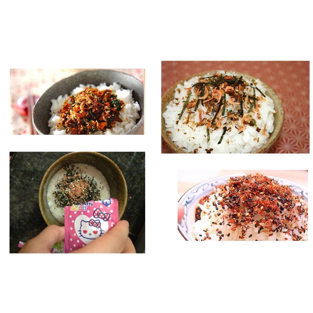 Gia vị rắc Hello Kitty Nhật Bản chia gói bột nhỏ furikake rắc trộn cơm cho bé ăn dặm SAMI KIDS