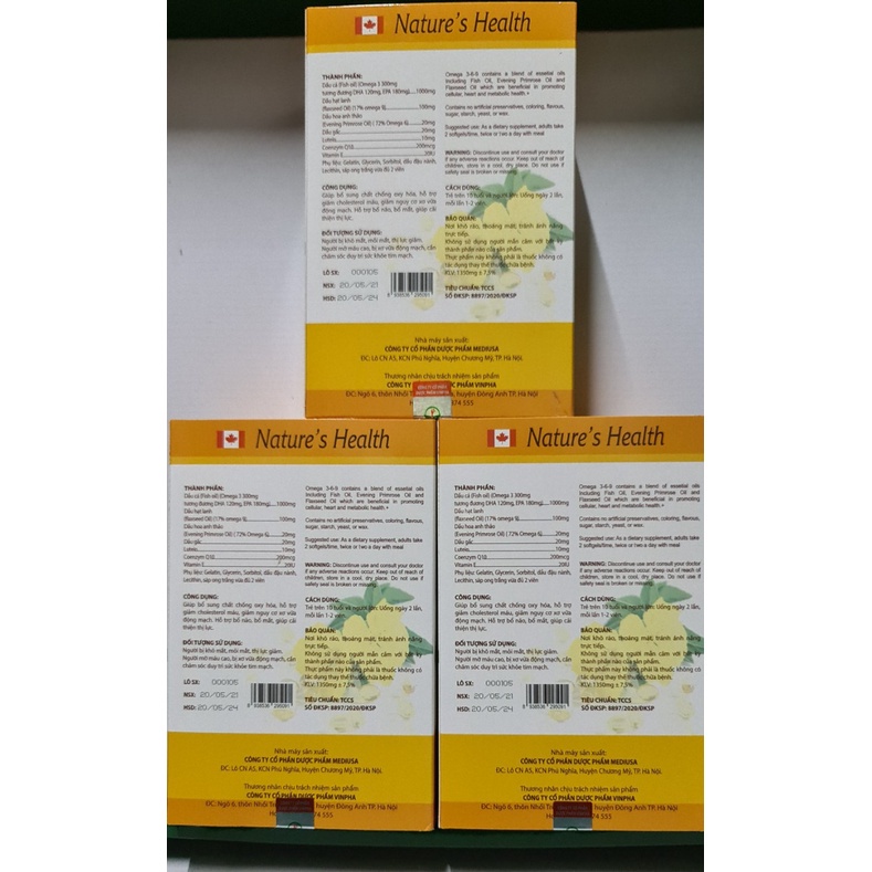 iên uống Omega 3 6 9 VPlus + Lutein oil - Hộp 60 viên - giúp sáng mắt, bổ não, khỏe tim mạch