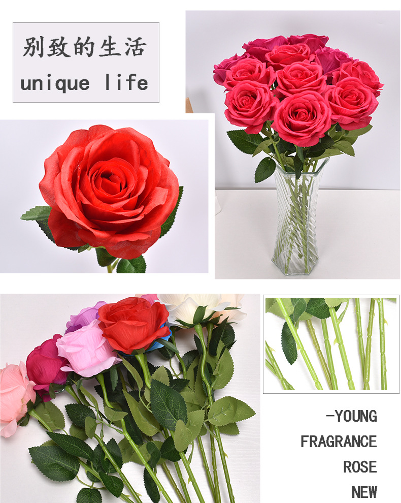 Hoa hồng lụa giả trang trí nhà cửa đẹp mắt