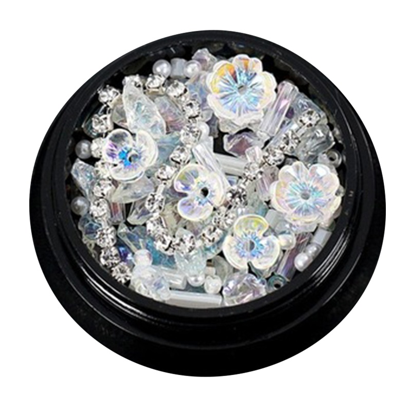 Bộ Phụ Kiện Trang Trí Móng Tay Hình Hoa Đính Ngọc Trai Xinh Xắn