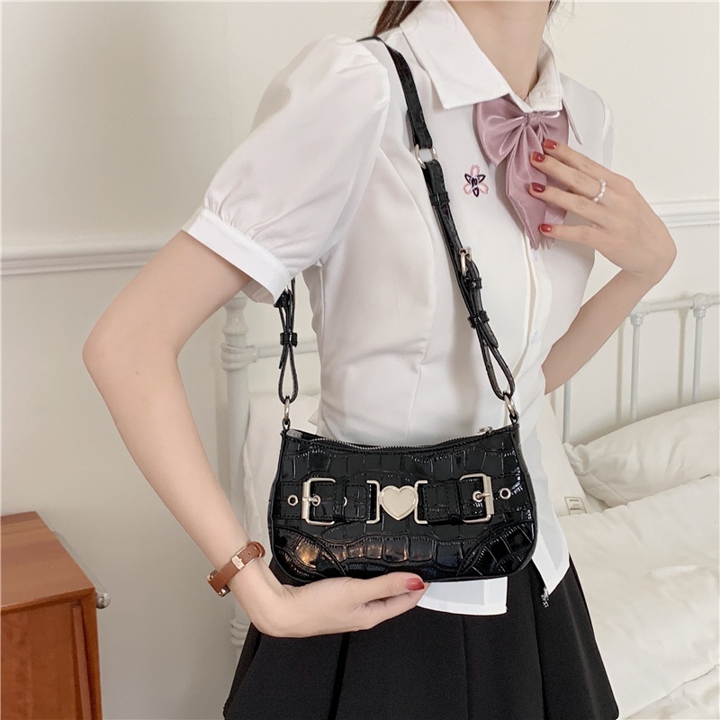 Túi đeo chéo IELGY phối khóa hình trái tim thời trang dành cho nữ