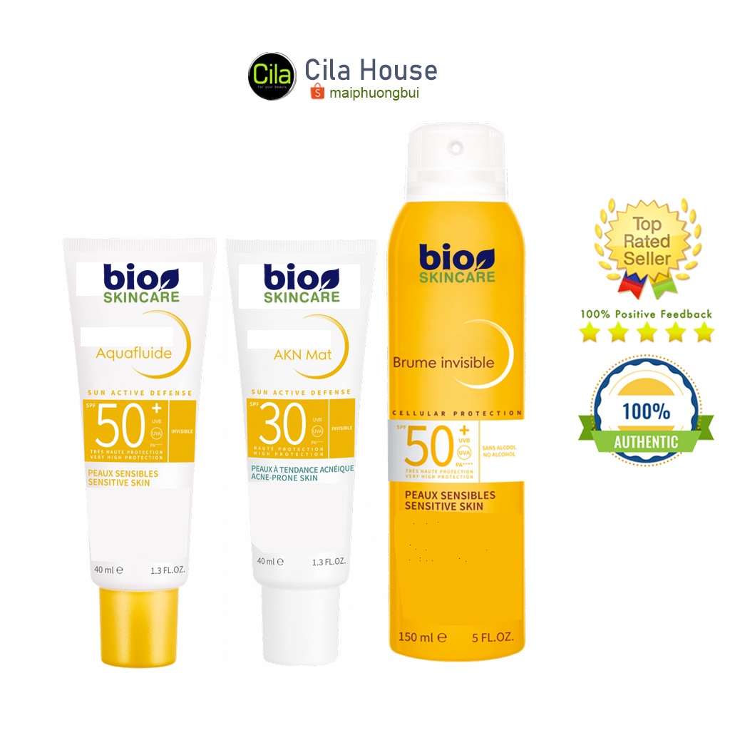 Kem Chống Nắng Bio Skincare Pháp Cho Da Thường, Da Dầu, Da Mụn, Body - Cila House