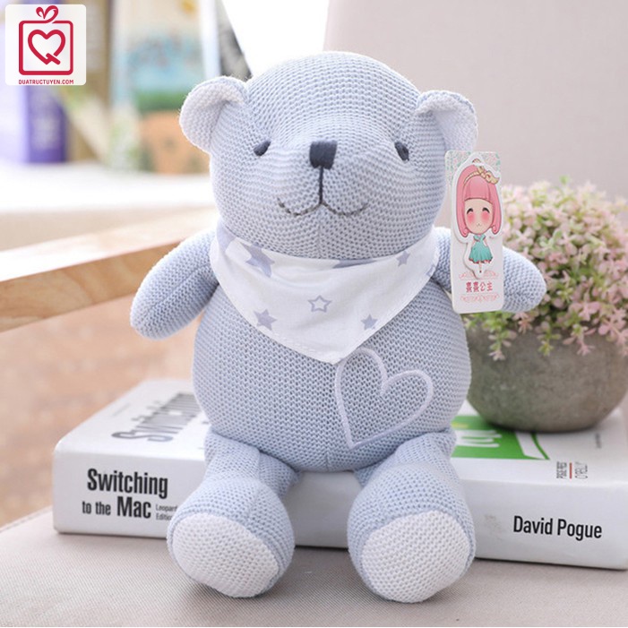 Gấu bông Teddy baby cho bé cao cấp an toàn cho trẻ 27cm (Hồng/Xanh)