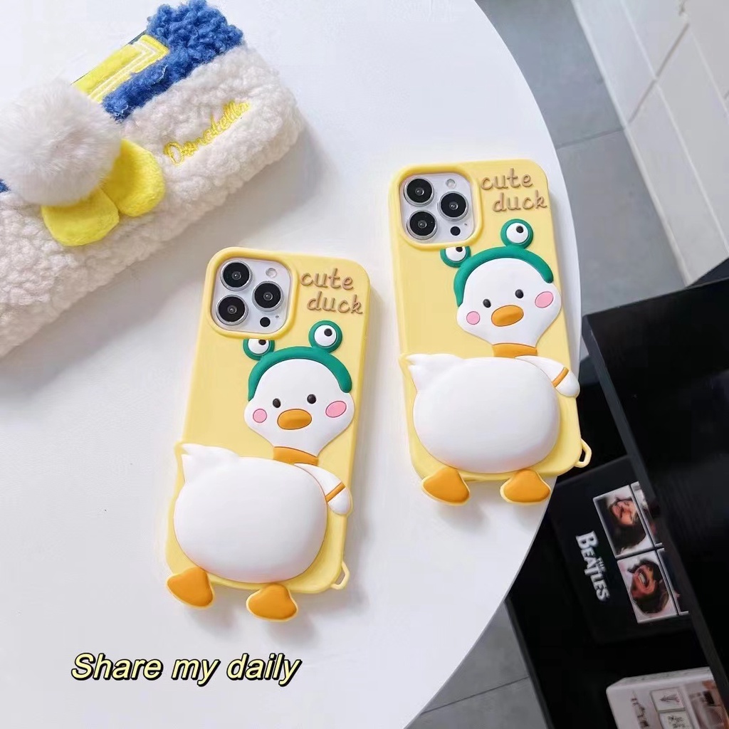 Ốp Điện Thoại Silicon Mềm Chống Sốc Họa Tiết Chú Vịt Hoạt Hình Cho iPhone 13 12 11 Pro Max XR XS Max X