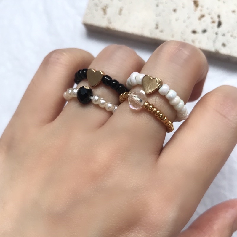Nhẫn Hạt Cườm Xinh Xắn Style Hàn Quốc