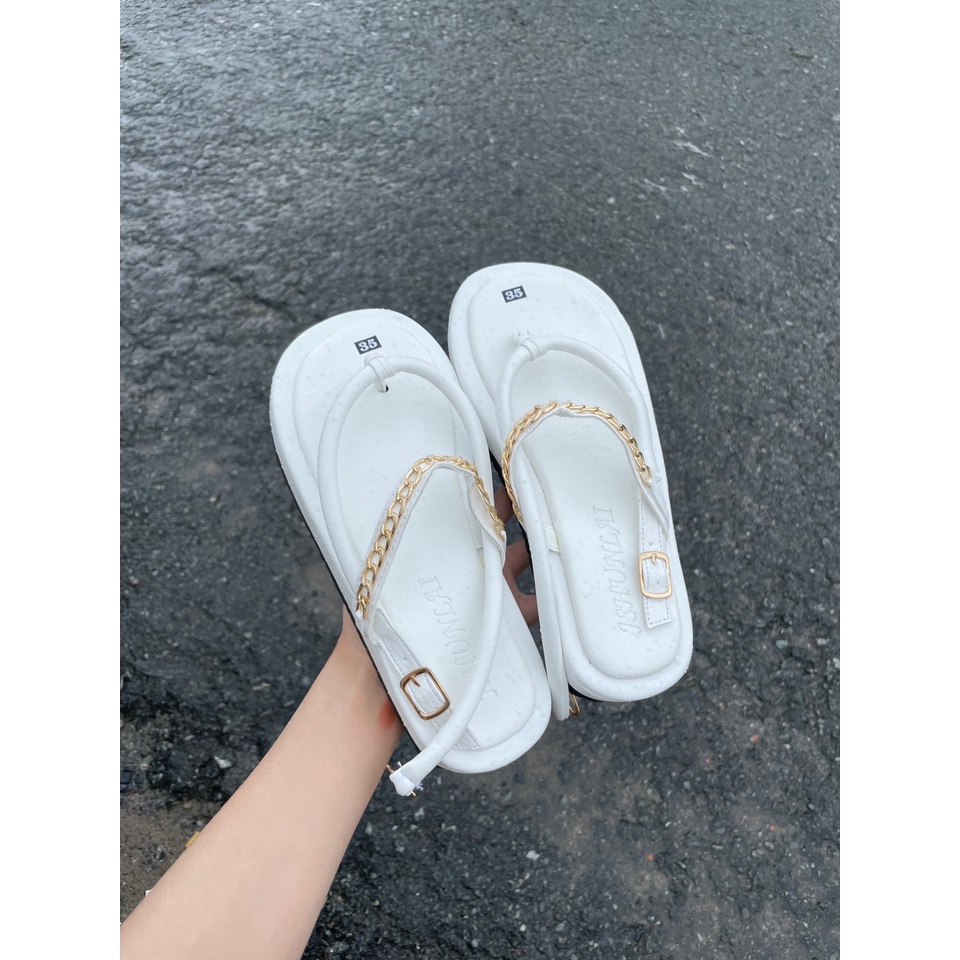 Sandal đế đúc quai kẹp khóa cài, chất da mềm mịn đi siêu êm chân (PLD27)
