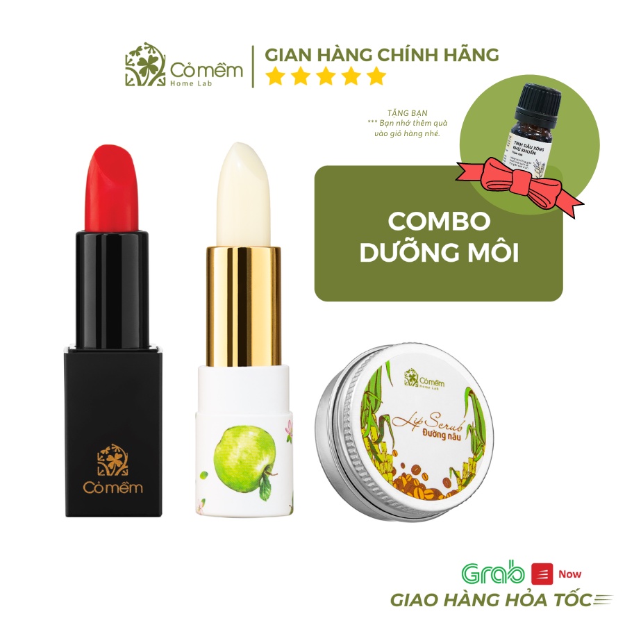 Combo Dưỡng Môi Giúp Môi Hồng Xinh Cỏ Mềm