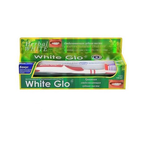 [Có Tem Nhãn] Kem Đánh Răng Thảo Mộc Thơm Miệng White Glo 150g Herbal Whitening Toothpaste