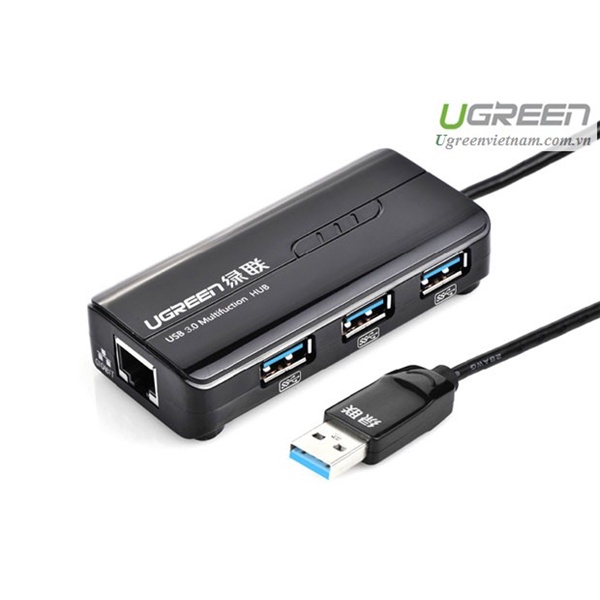 Bộ chia 3 cổng USB 3.0 tich hợp cổng Mạng Gigabit 10/100 / 1000Mbps Ugreen 20265