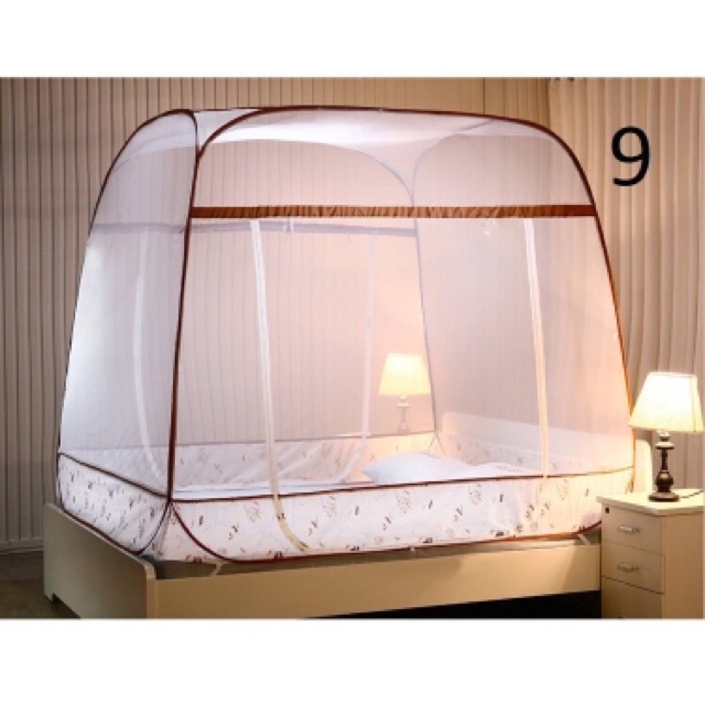 MAN006- Màn chụp chống muỗi tự bung 3 cửa đỉnh vuông cao cấp hàng nhập