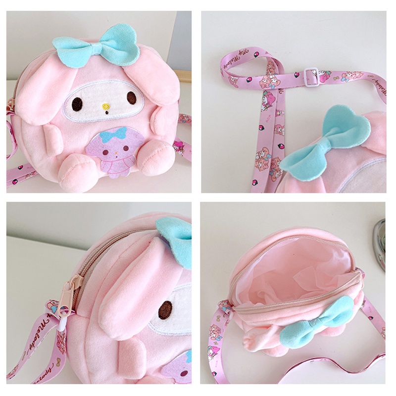 SANRIO Túi Đeo Chéo Hình Hoạt Hình My Melody Bằng Lông Nhung Dễ Thương Xinh Xắn