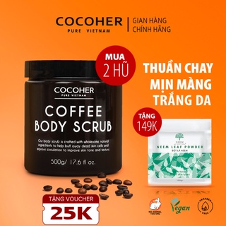 Combo 2 hộp tẩy tế bào chết trắng da cà phê hữu cơ cocoher - ảnh sản phẩm 1