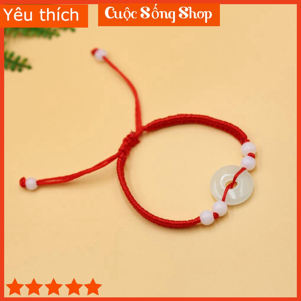 -Vòng Tay Handmade Ngọc Bội Phỉ Thuý Bình An-VT2