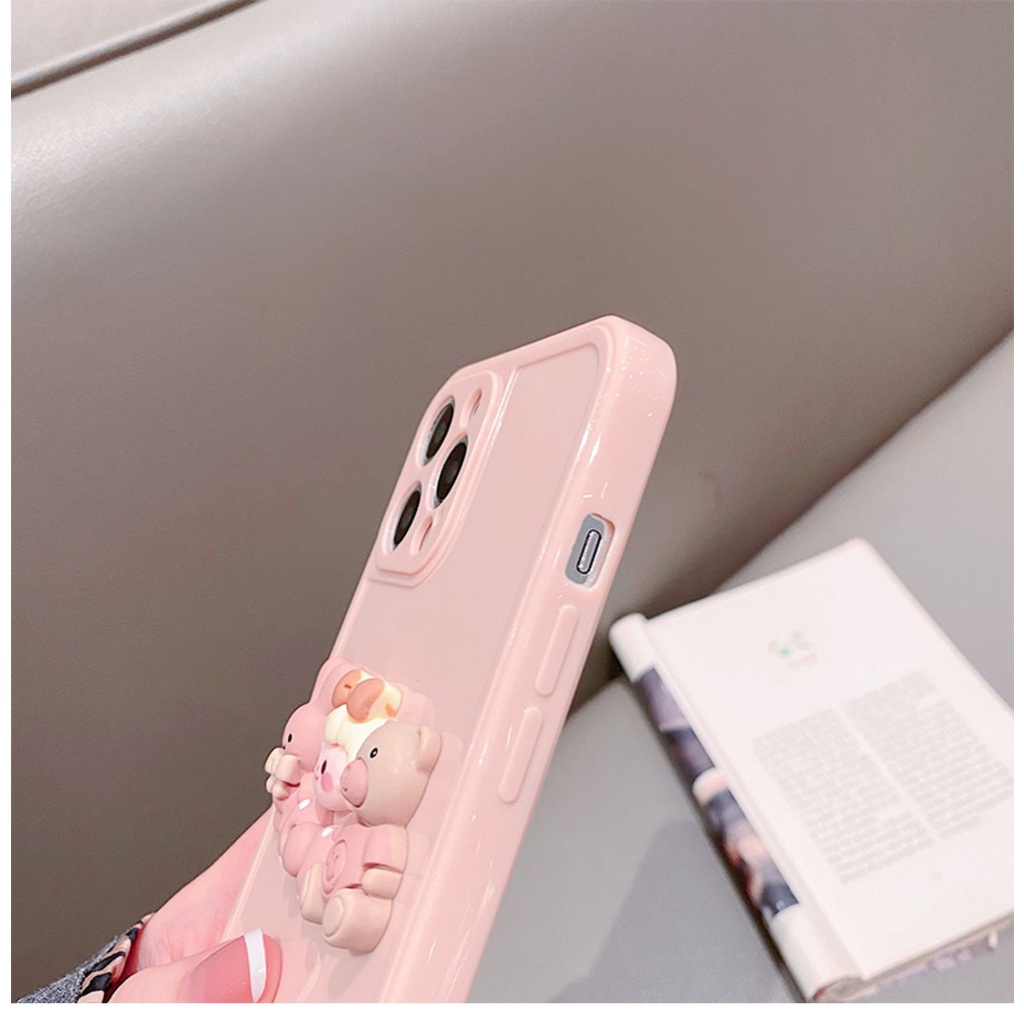 Ốp Điện Thoại tpu Dẻo Họa Tiết Cô Gái Màu Hồng Cho iPhone X XS XR XS max 7Plus 8Plus