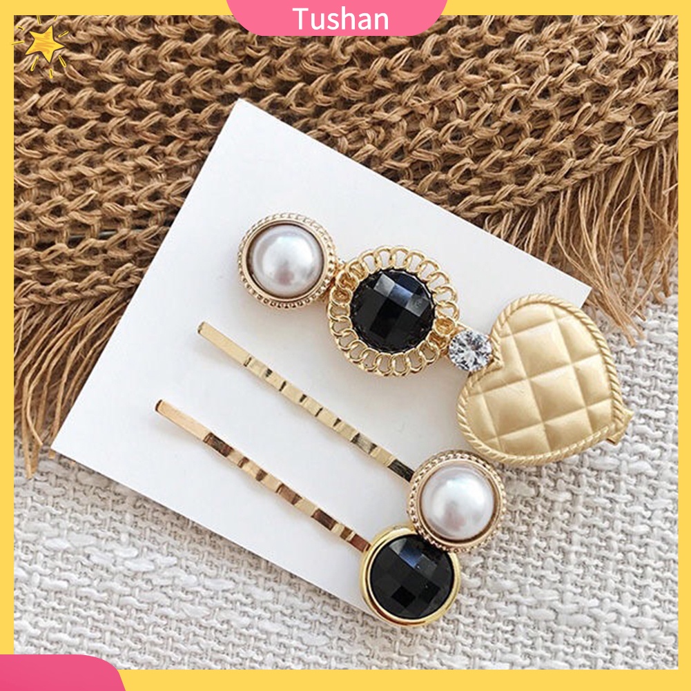 Set 3 Kẹp Tóc Nữ Đính Ngọc Trai