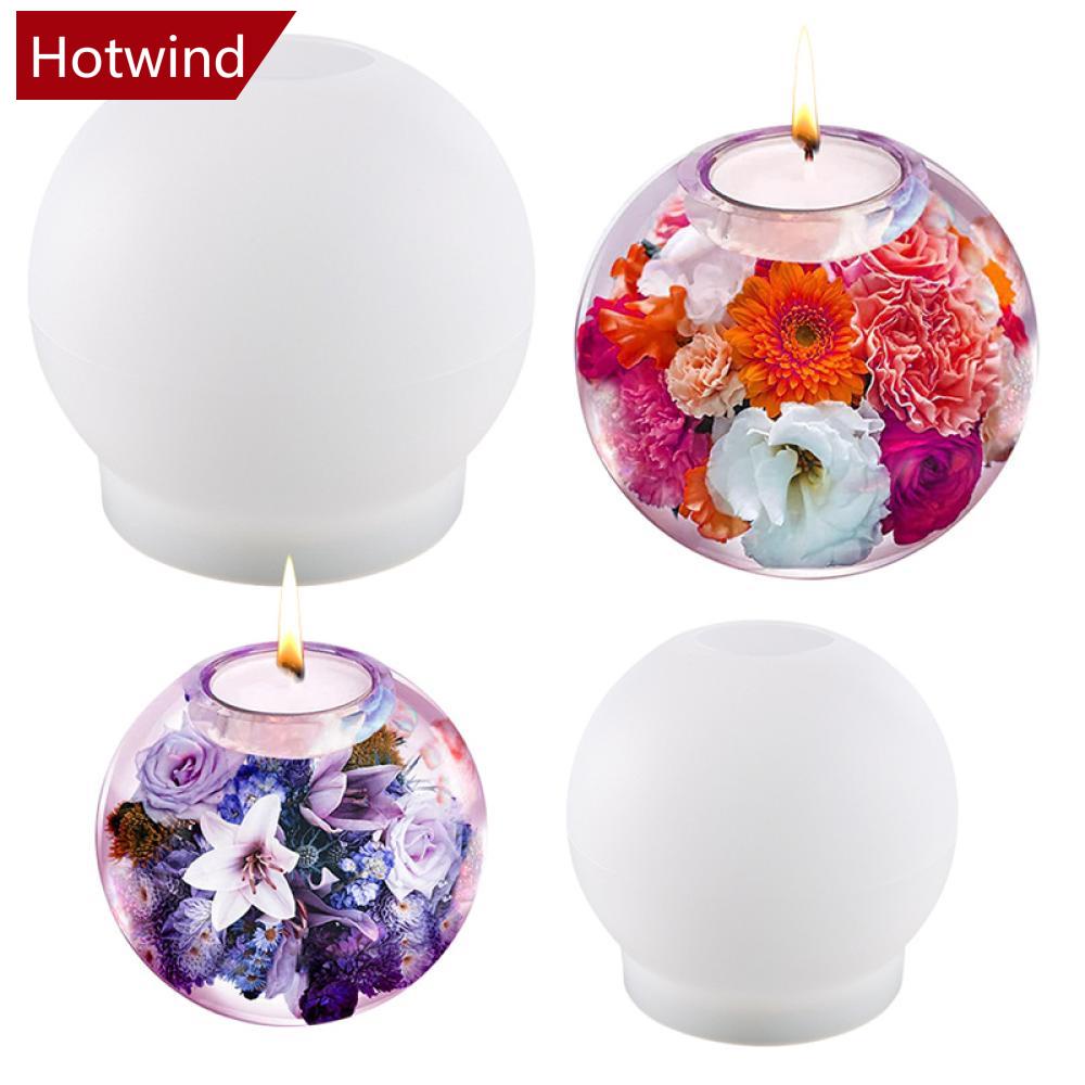 Set 2 Khuôn Làm Giá Đỡ Đèn Hình Cầu Bằng Nhựa Epoxy C9X1 Trang Trí Bàn Ăn / Cà Phê DIY