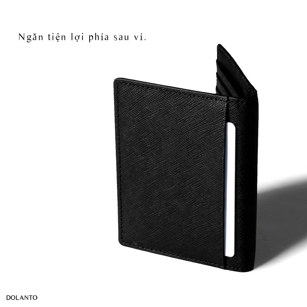 VÍ ĐỰNG THẺ MINI NAM NỮ Nhỏ Gọn Cardholder COSY Vân Saffiano Cao Cấp Nhập Khẩu Chống Thấm Nước Thương Hiệu DOLANTO