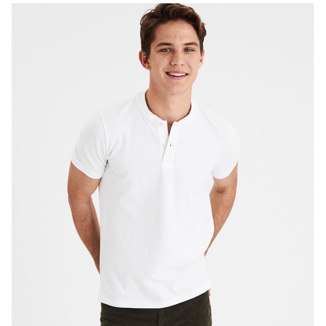 Áo phông nam henley - dư xịn 100%