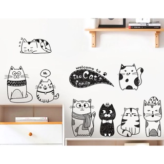Decal dán tường Đàn mèo đen trắng Siêu Hot