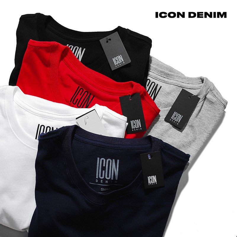 Áo Thun Nam Cổ Tròn ICON DENIM 5 Màu Trơn Basic Phom Suông Unisex - Dòng Vải Mới Cotton Lụa Co Giãn 4 Chiều