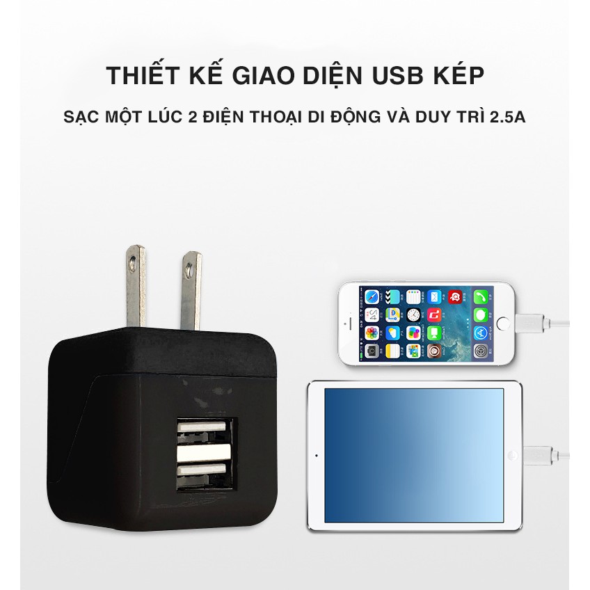[BAGI] Củ sạc 2 cổng USB Bagi cao cấp 2.4A max CE-M25 - Hàng chính hãng bảo hành 1 năm