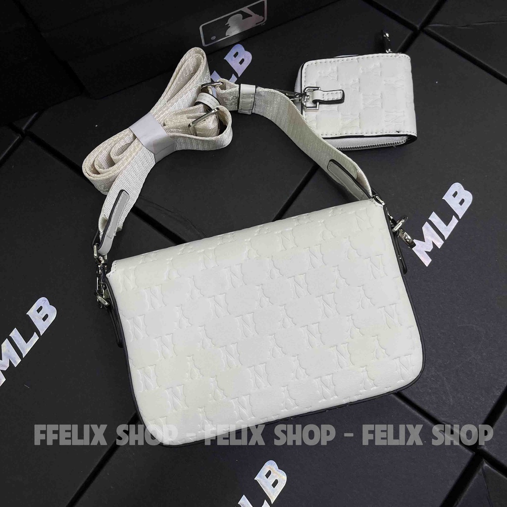 ✅ [ FELIX CHUẨN 1:1 + VIDEO] Túi đeo chéo DA MLB Mini Monogram Embo New York Yankees - 3ACRS032N-50CRS | CÓ SẴN HÀNG