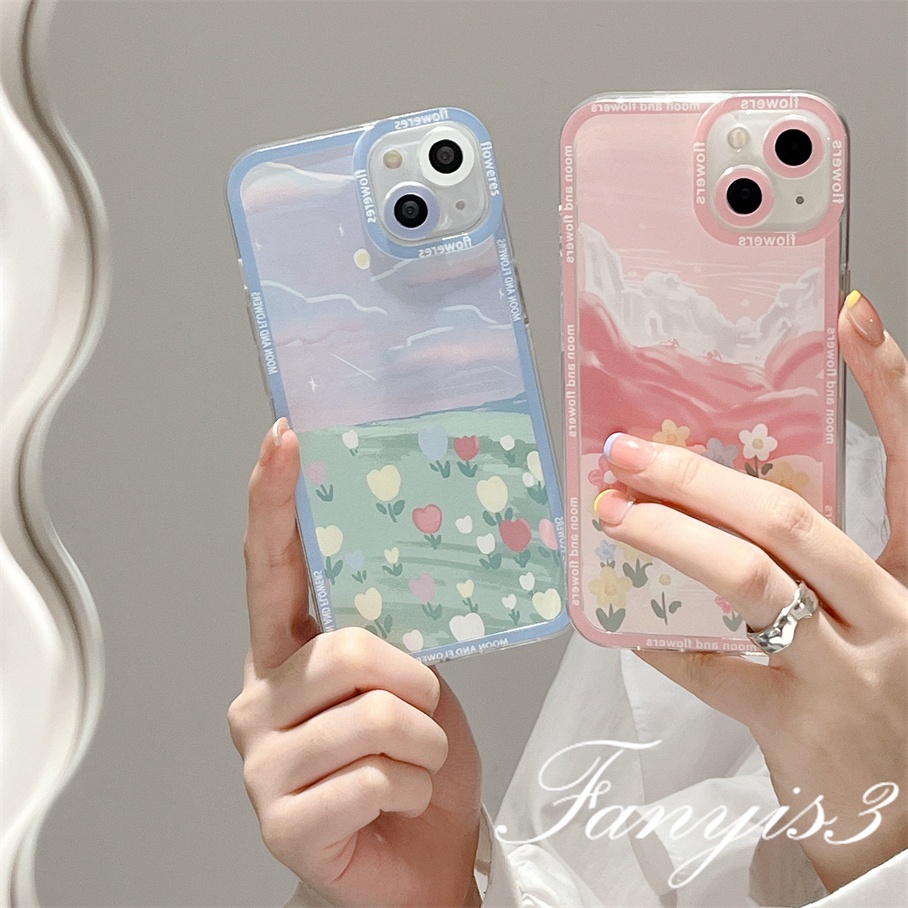 Ốp Điện Thoại TPU Mềm Trong Suốt In Hình Hoa Tulip Cho iPhone 14 13 12 11 Pro Max X XR Xs Max 8 7 6 6s Plus SE 2020