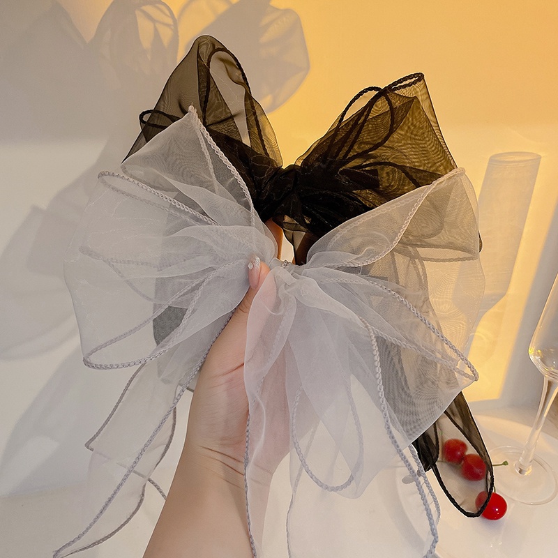 Kẹp Tóc Nơ Màu Đen Thời Trang Mùa Hè Chất Lượng Cao 2022