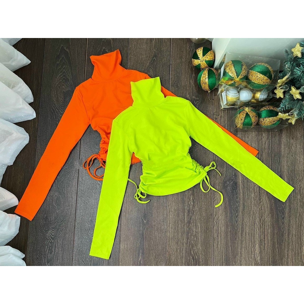 Áo thun cổ lọ tay dài rút dây 2 bên sexy NU50