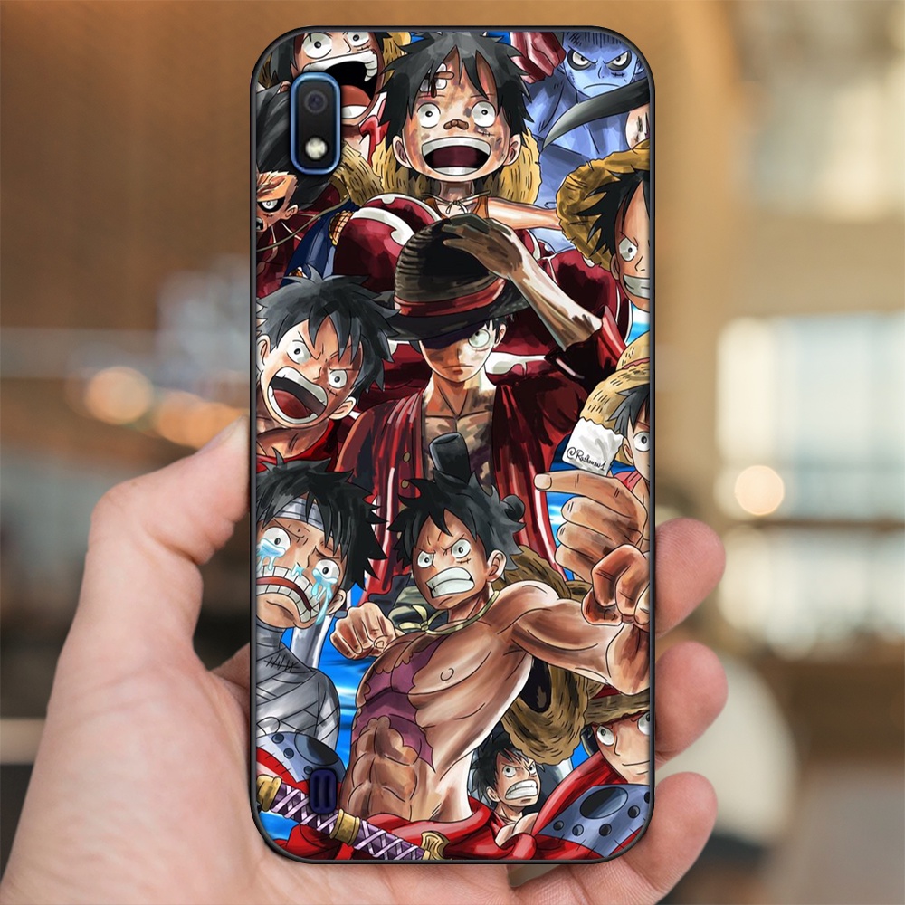 Ốp lưng Samsung A10 viền đen in hình Luffy One Piece