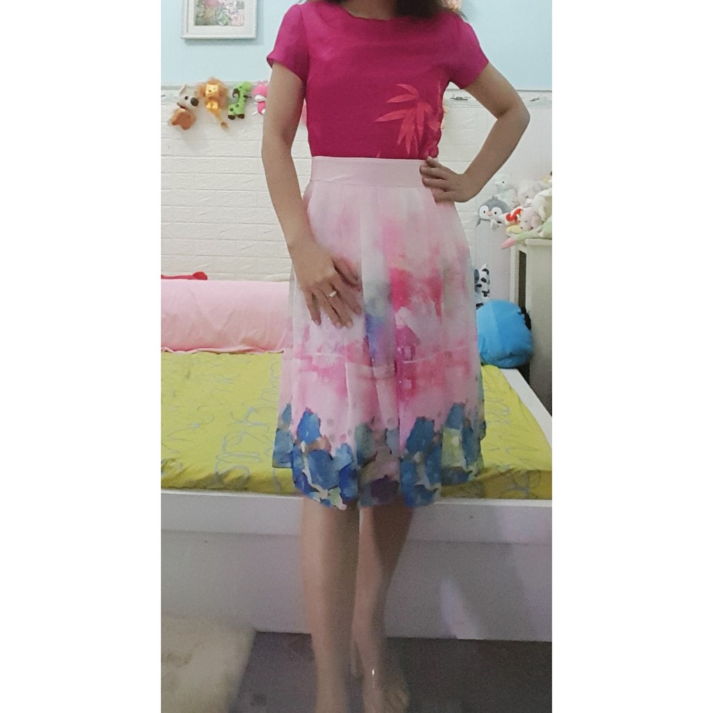Thanh lý set trang phục size S chân váy voan