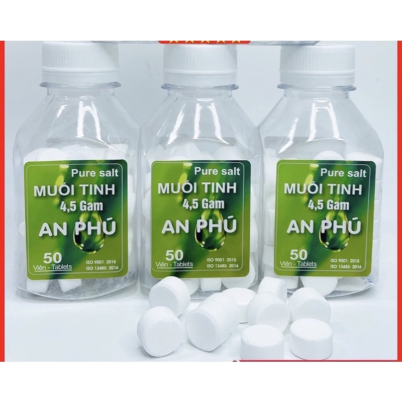 NƯỚC MUỐI SINH LÝ DẠNG VIÊN (viên muối tinh an phú ) tự pha lọ 50 viên