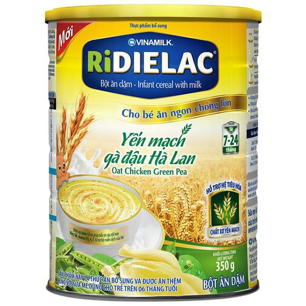 [Mẫu mới] Bột ăn dặm Ridielac Yến mạch Gà Đậu hà lan 350g