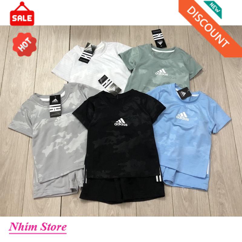 Bộ quần áo bé trai 8-30kg, bộ thể thao adidas chất vải thông hơi thoáng mát