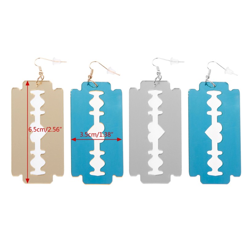 Set 2 đôi khuyên tai hình lưỡi lam độc đáo cá tính