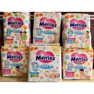 [Cộng miếng] Bỉm Merries dán/quần nội địa NB96/S88/M64/M68/L58/L50/XL44
