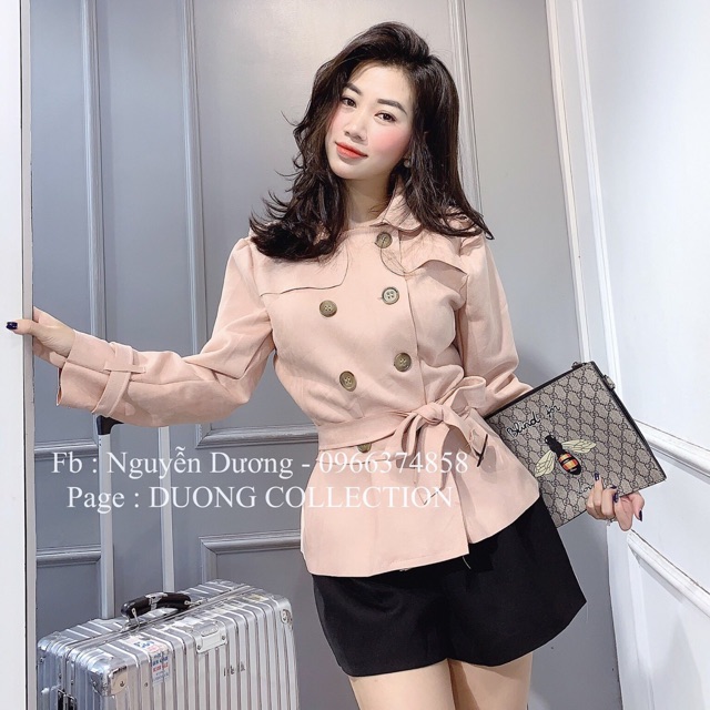 Áo khoác da lộn peplum