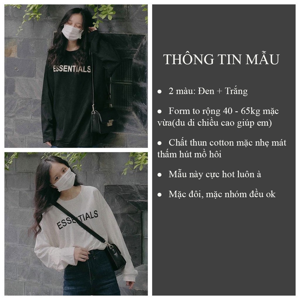 Áo thun dài tay ESSENTI áo phông Unisex cotton hot trend_VIETSTAR