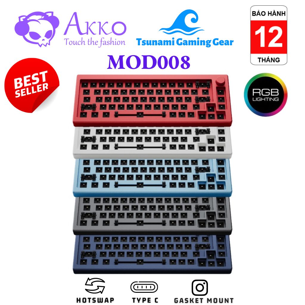 Kit phím cơ AKKO Designer Studio MOD008 I Led RGB/ Hotswap 5 pin/ Gasket Mount