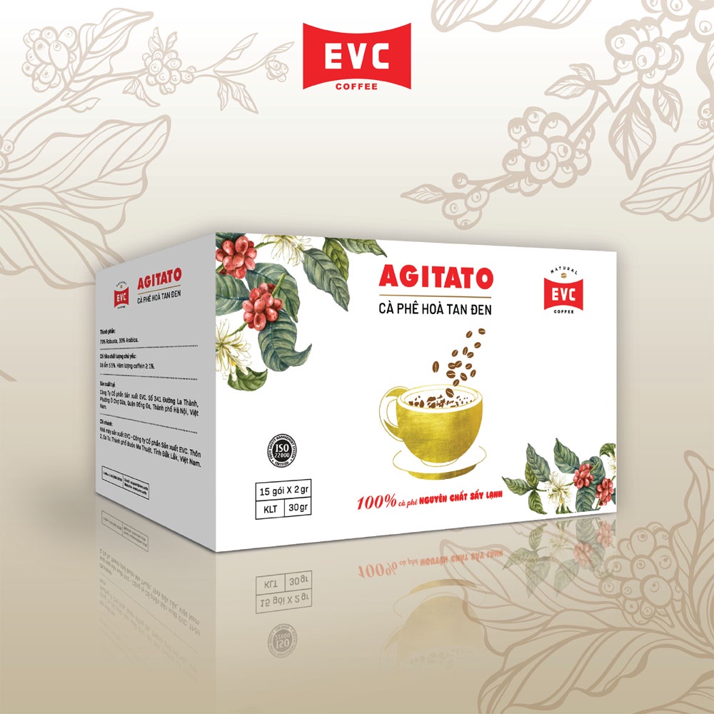 Cà phê hòa tan đen sấy lạnh - EVC Agitato - Đậm vị Nguyên bản