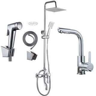 Combo 2 sen tắm đứng 2 vòi xịt vệ sinh 1 vòi rửa bát