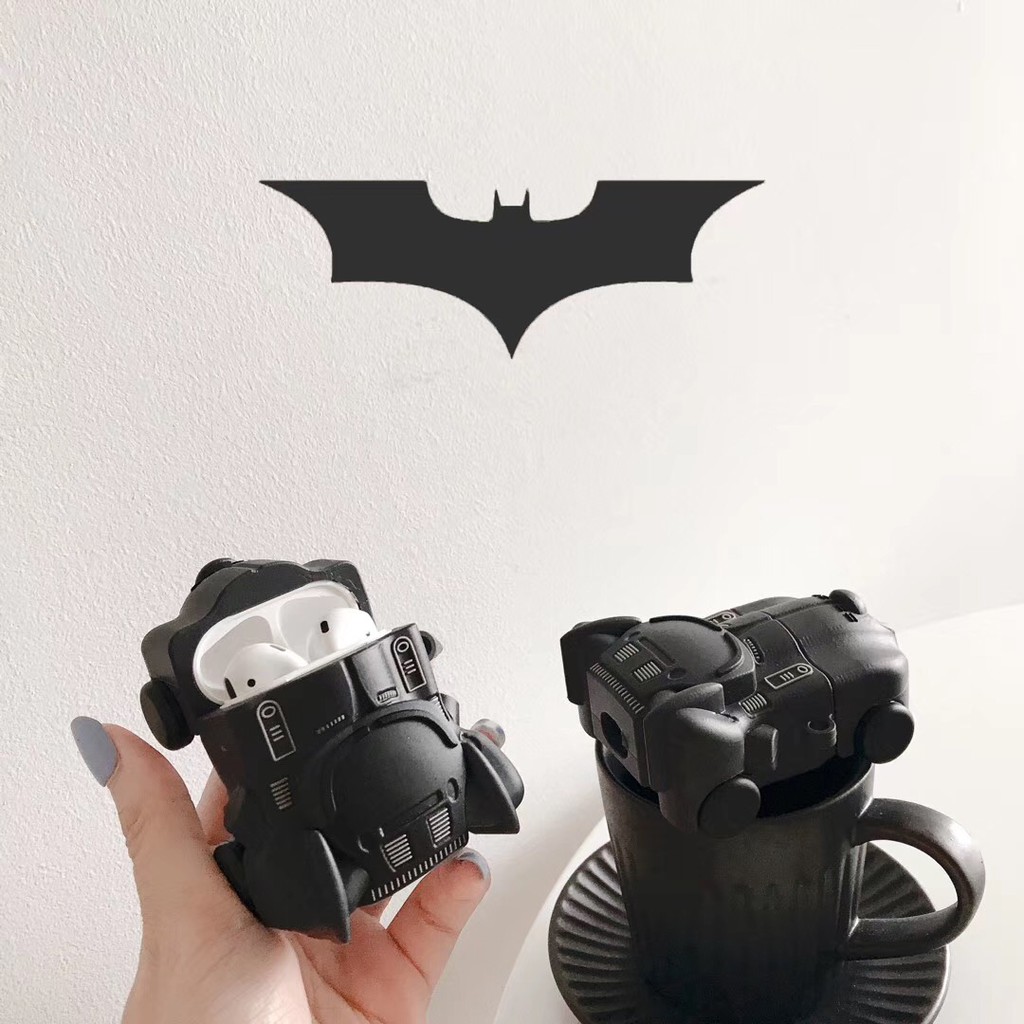 Vỏ ốp Black silicon hình Batman bảo vệ hộp sạc tai nghe AirPods Case Airpods 1 Airpods 2 Cool Apple AirPod Cover