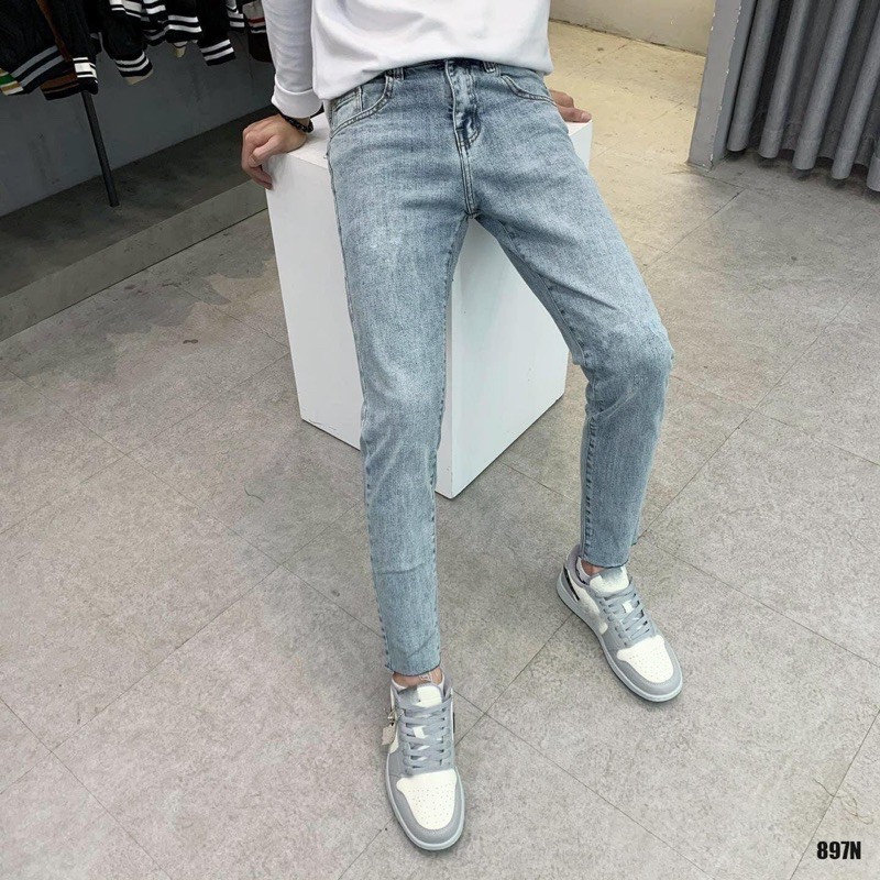 QUẦN JEANS SKINNY CO DÃN XANH TRƠN (hình chụp thật) | BigBuy360 - bigbuy360.vn